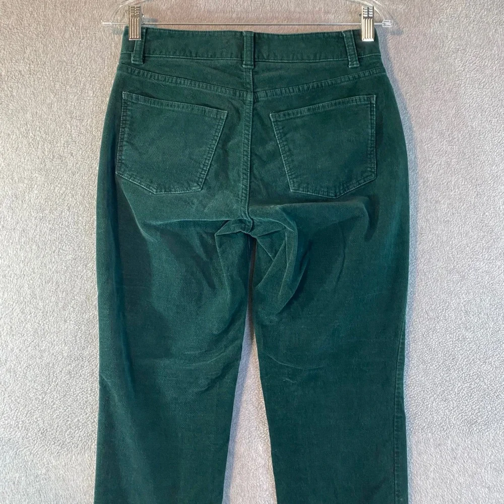 Talbots Jeans Pants‎ Women's Sz 2 Curvy Straight Dark Green Classic Comfort EUC